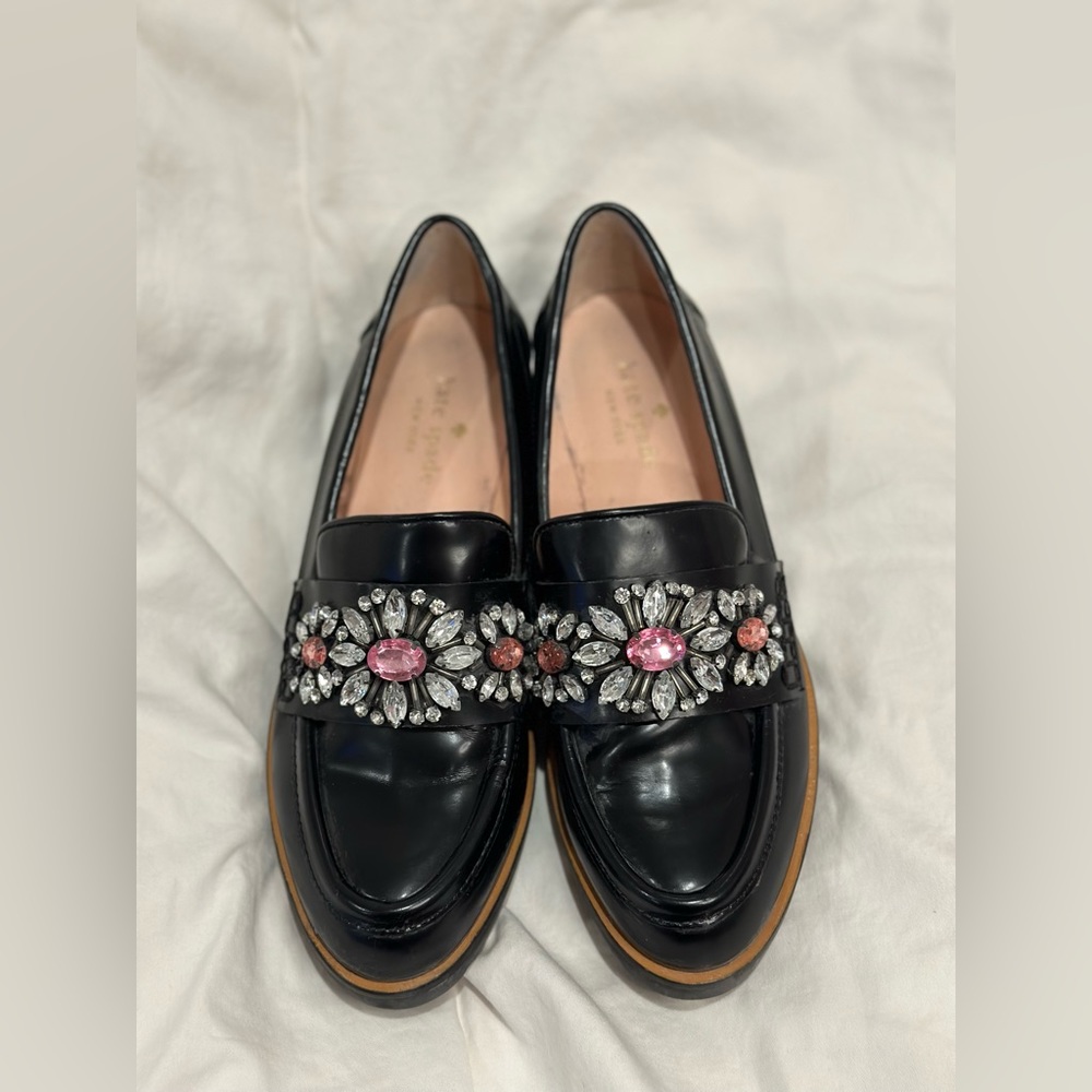 Kate spade “carry too” bejeweled loafers size 7